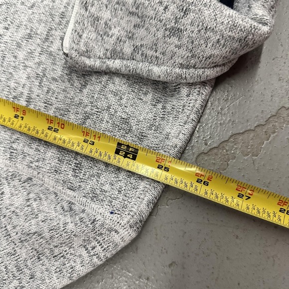 Nautica Sweater Mens Large Gray 1/4 Zip Mock Neck Knit Pullover Logo Casual - Picture 6 of 8